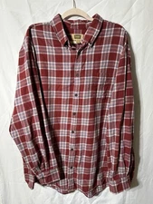 The Foundry Supply Co Shirt Mens 2XLT Tall Red Plaid Long Sleeve Button Down