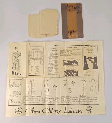 Vintage Anne Adams Dress Pattern 4027 : Size 36 Circa 1930-1940s - Picture 2 of 6