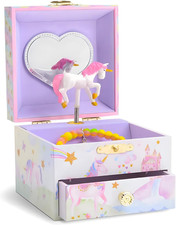 Jewelry Box for Girls with 1 Drawer - Unicorn Musical Jewelry Boxes, Beautiful D