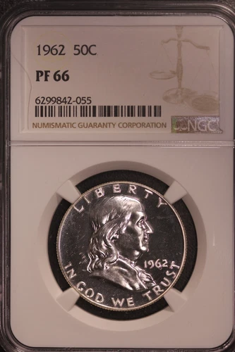 1962 | FRANKLIN SILVER HALF DOLLAR  PROOF | NGC PF 66 | LOT A-4