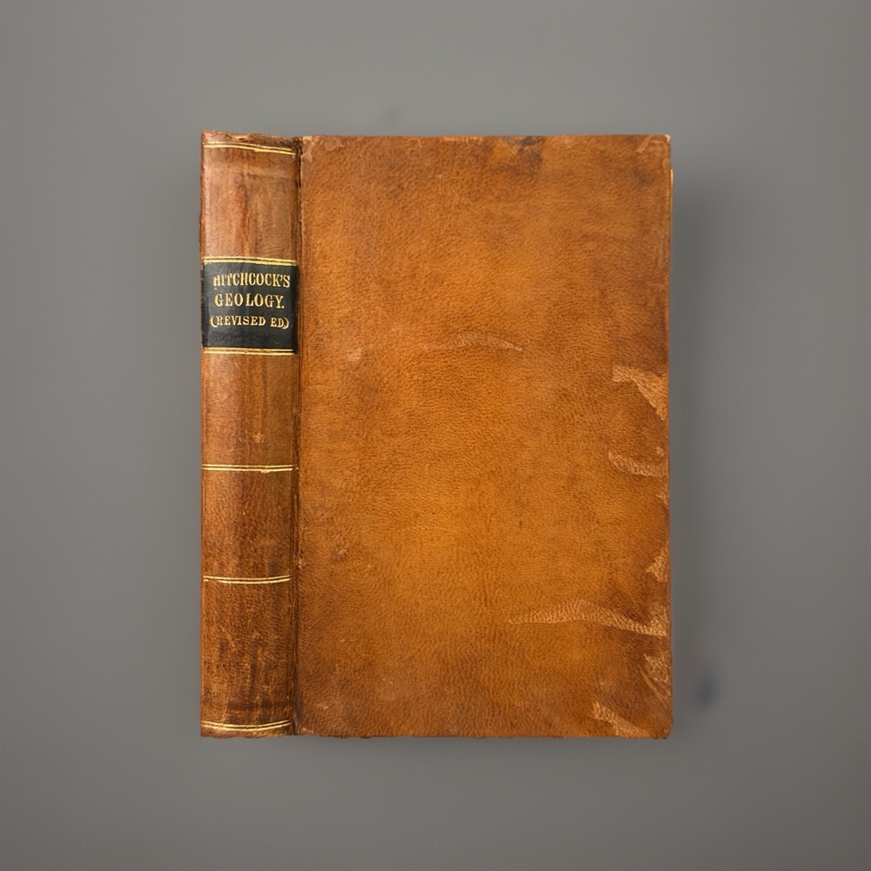 An 1847 leather-bound geology textbook with rare foldout geological plates — a genuine 177-year-old scientific artifact that doubles as stunning shelf decor.