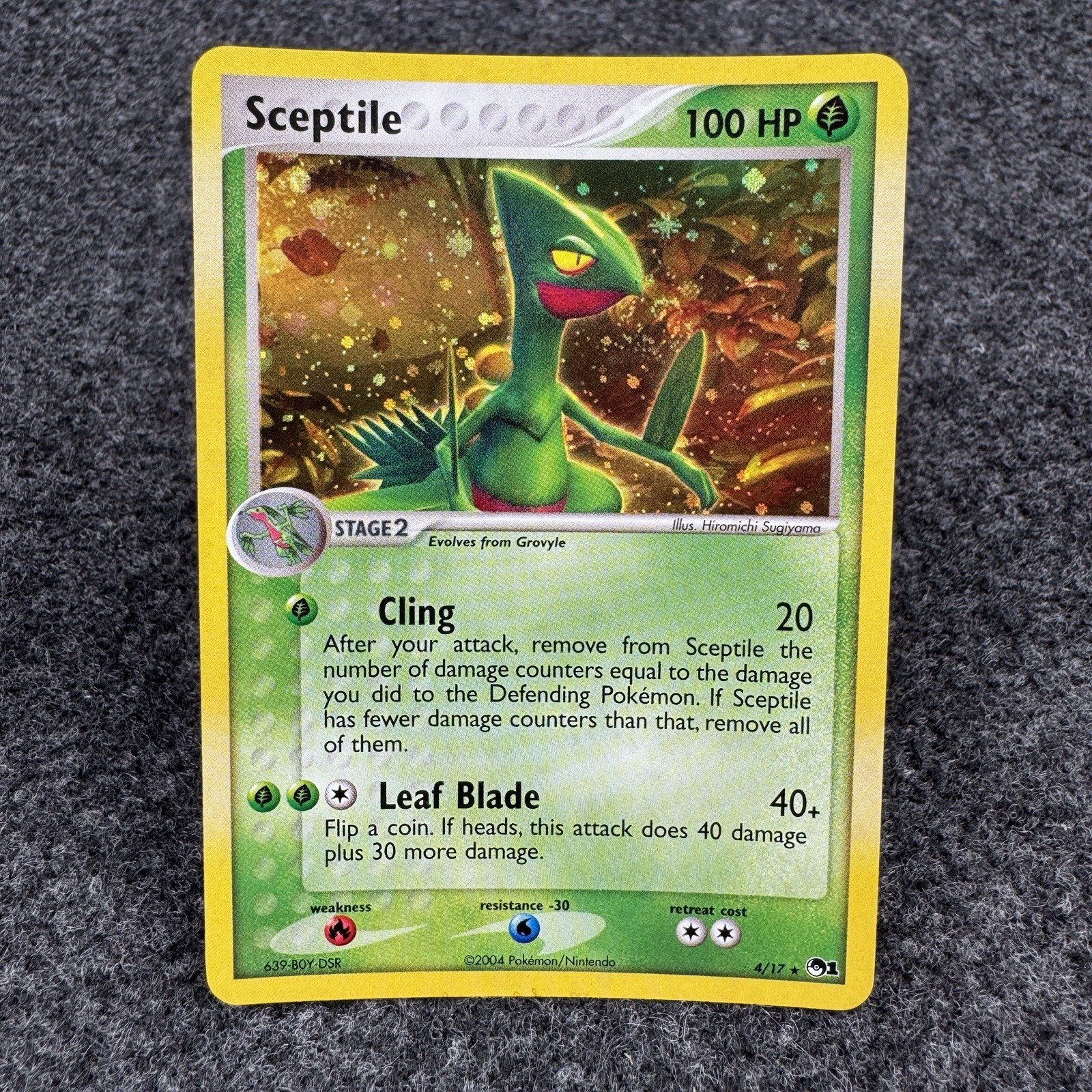 Sceptile 4/17 Holo Rare POP Series 1 Swirl NM Pokemon Card