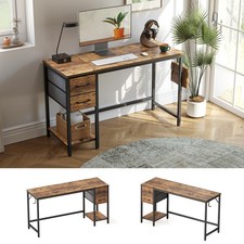 Computer Desk with 2 Drawers, 47 Inch Small Home Office Desk Study Writing Ta...