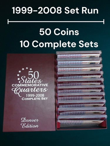 50 States Commemorative Quarters 1999-2008 Complete Set Denver Edition COA