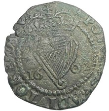 Ireland, Elizabeth I 1602 copper Penny S6510A