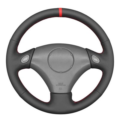 Black Faux Leather Car Steering Wheel Cover For Toyota Aristo 1998-2005
