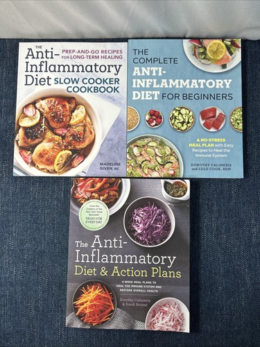 Anti-Inflammatory Diet Cookbook, Slow Cooker, Action Plans lot 3 Paperback Books - Picture 1 of 9