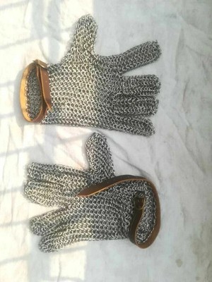 Share New Chainmail 6 mm Butted Gauntlet Pair Glove Armor CH021 Halloween Gift