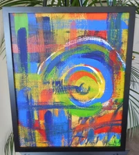(CL 11) PAINTING ORIGINAL ACRYLIC ON CANVAS PANEL  16”X20” "Spiral"