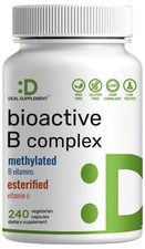 Bioactive Vitamin B Complex for Men  Women, 240 Veggie Capsules Methylated ...