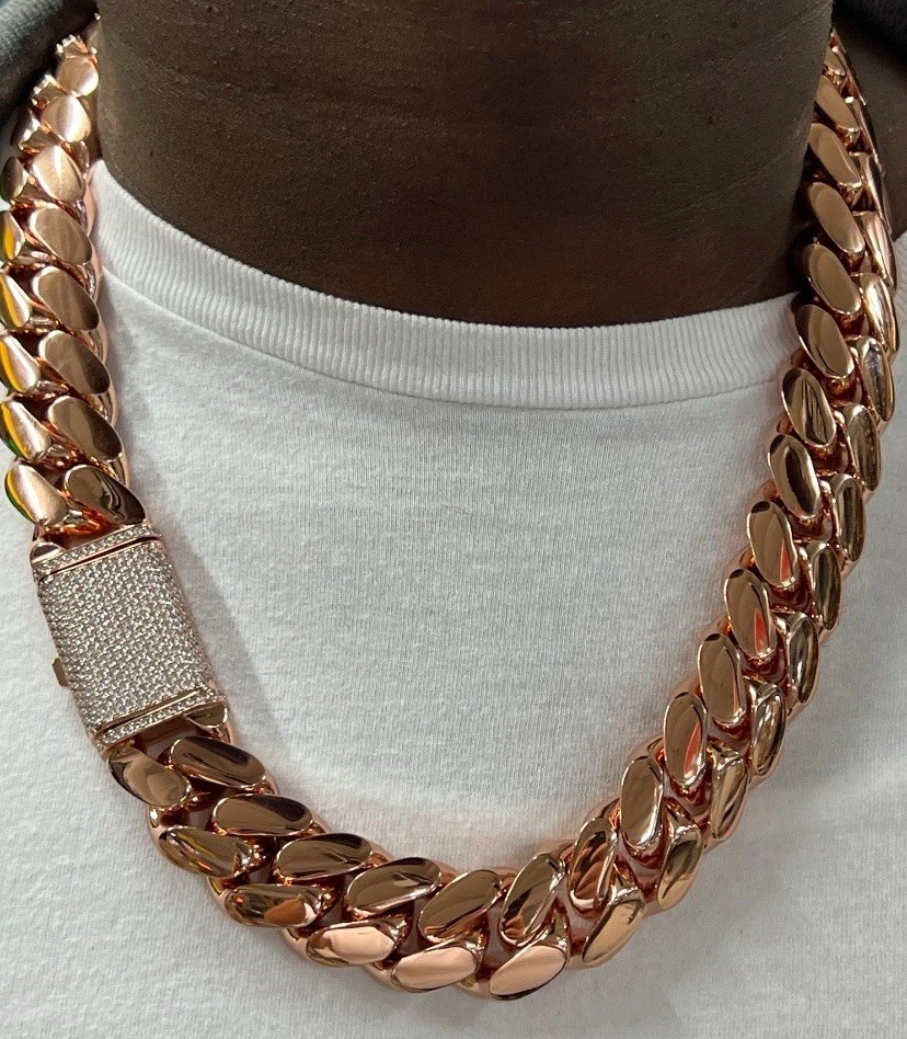 Miami Chain Miami Rose Gold Cuban Link Gold Plated 20mm - 24inch Necklace - Image 2 of 2