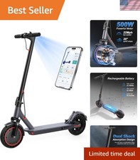 Dual Suspension E-Scooter for Adults - 10" Solid Tires & Smart Control