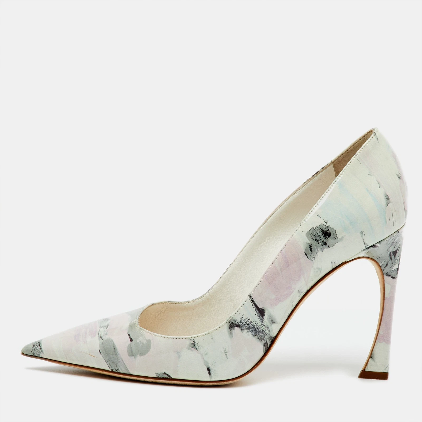 Escarpins bout pointu cuir verni imprimé multicolore Dior pointure 39,5