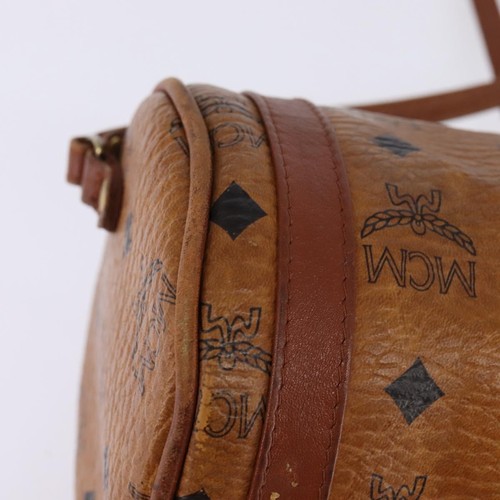 MCM Logogram Vicetos Shoulder Bag PVC Leather Brown Auth gh801 - Picture 15 of 19