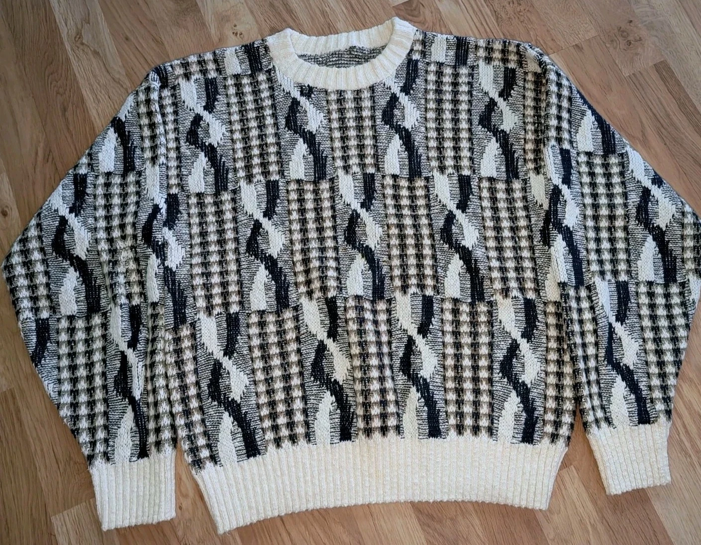 Vintage Grandpa Sweater Men's Women's Cotton Chunky Knit See Measurements XL GUC