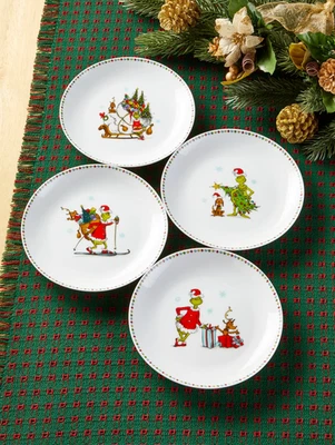 ZRIKE Grinch Appetizer Plate, Set of 4 FREESHIP