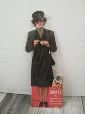 VTG Camel Cigarettes counter Top US MARINE GIRL / WOMAN Promo Display (15") READ