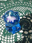 Fenton Blue Hand Painted Bear with a floral design — photo 6
