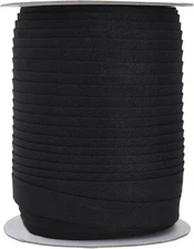 Mandala Crafts Double Fold Bias Tape for Sewing - 55 1/2 Inch 55 Yards, Black 