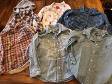 Boys Size 5 Button Front Shirts Long Sleeve Lot Of 6 Gap Ralph Lauren Old Navy