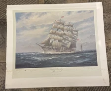 1975 Charles Lundgren “DANMARK” Signed Limited Litho 541/900 (34” x 29”) Sailing