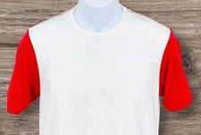 GOODLIFE Men's Medium True Red & White Contrast Stitching Ringer T-Shirt NWT