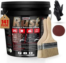 Rust Converter & Metal Primer, 141 Fl Oz Black Rust Inhibitor Paint for Metal,