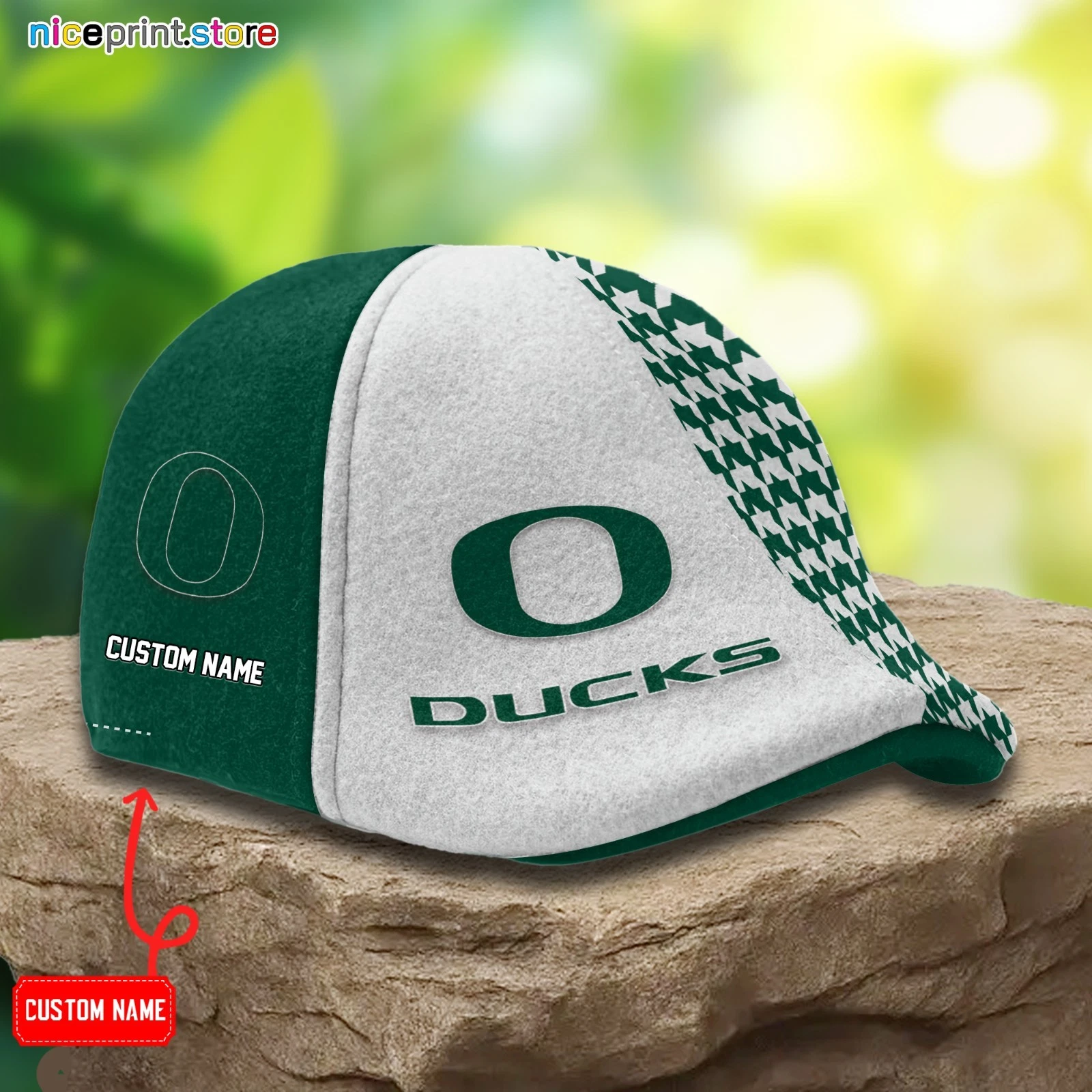 Oregon Team Ducks Ivy Cap Ducks 6 Panel Ivy Hats  NCAA Driver Hat NCAA Flat Cap