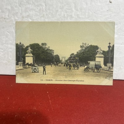 Antique Postcard Avenue Des Champs-elysees Paris 1909
