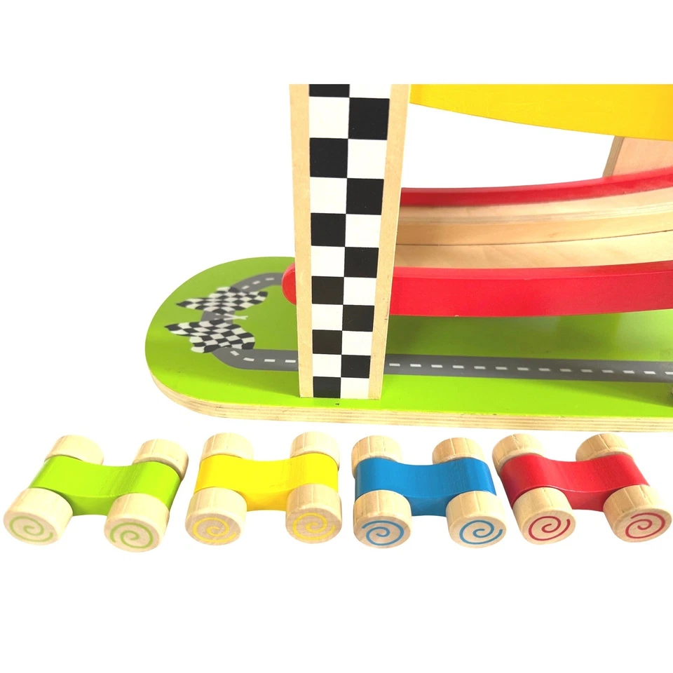 Brinquedo de rampa de carro e pista de corrida de madeira Hape Fast Flip (criança de 18M+ anos) - Imagem 2 de 4