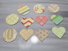 Heart  Scalloped Circle Paper Cut Outs - Total Of 55 Pieces - 11 Designs - 2 In