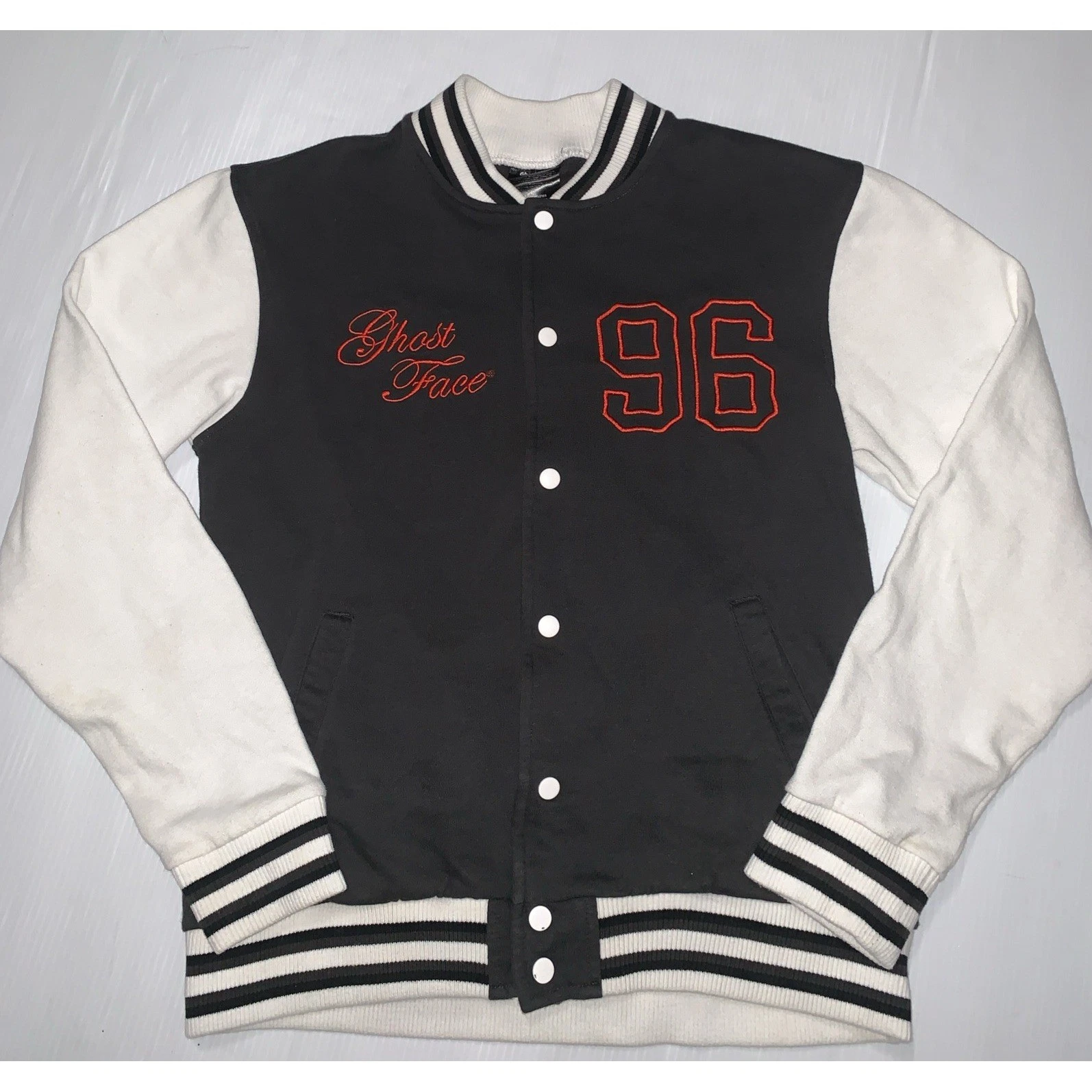 Ghost Face Scream Varsity 96 Jacket Size Small Halloween Horror Unisex Black - product detail image 2