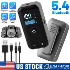 Bluetooth 5.4 Audio Adapter Wireless Receiver & Transmitter MP3 Player 3.5mm Aux