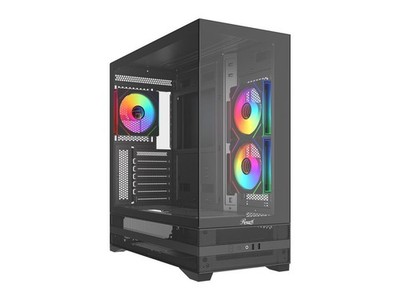 Rosewill ACA501 Mid Tower ATX Gaming PC Computer Case Black, 3 Addressable RGB F