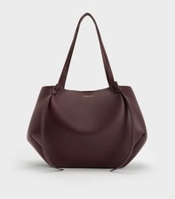 Charles Keith Women's Wineberry Red XL Calla Tote Bag New with Tags