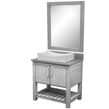 Miseno MV-30SG-NOBV-280-1141-MIR 30" - Stonewash Grey / Storm Grey Top / Chrome