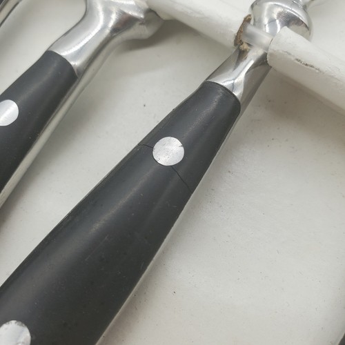 Hampton Forge BISTRO 20-Piece Flatware Set Black Bakelite Handles 2 Rivets READ - Picture 13 of 14