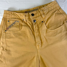 Vintage Union Bay Yellow Denim Baggy Shorts Women's Size 11/12 Made in Hong Kong