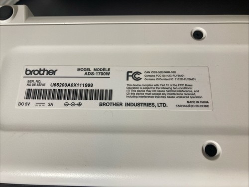 Brother ADS-1700W Wireless Color Scanner w/ 0 Page Count. No Power Supply - Picture 11 of 12