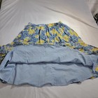 Nine West Women's XXL Blue Yellow Crinkle Pleated Tiered Skirt Lined Midi — photo 7
