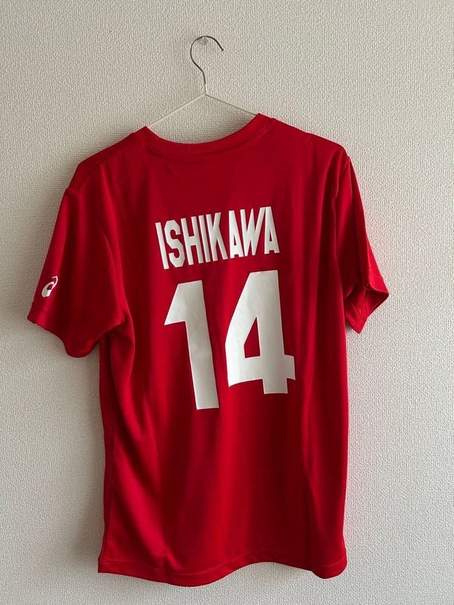 日本代表 応援Tシャツ ISHIKAWA 14　他 Yuki Ishikawa team cheering T-shirt L size volleyball men's