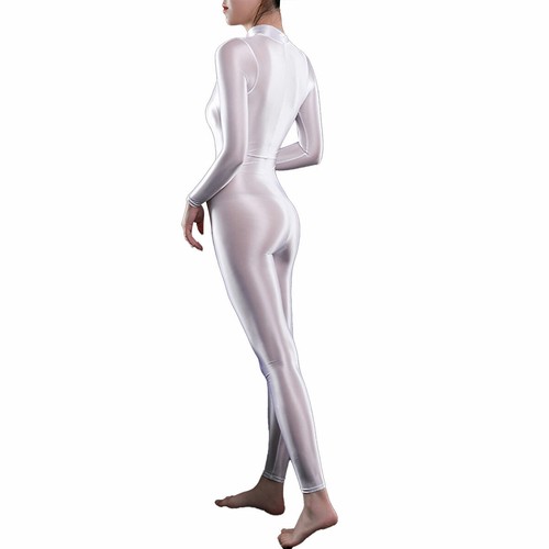 Women's Glossy Bodysuit Sexy Lingerie High Cut Jumpsuit Catsuit Jumpsuit Smooth - Picture 101 of 158