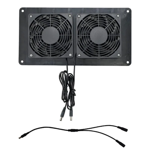 12V Twin Fan Ventilator 3000RPM DC5.5x2.1mm Input with 1 to 2 Split Cable