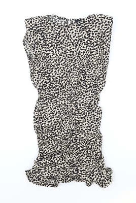 New Look Womens Brown Animal Viscose Blend Pencil Dress Size 4 - Image 1 of 4