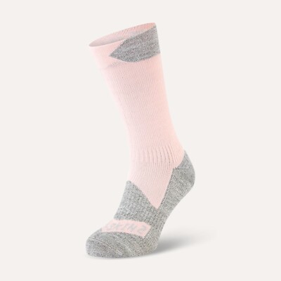 SealSkinz Raynham wasserdichte mittellange Allwettersocken - pink/grau meliert
