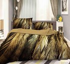 3D Hand Drawn Golden Feather Quilt Cover Set Bedding Sets Pillowcases