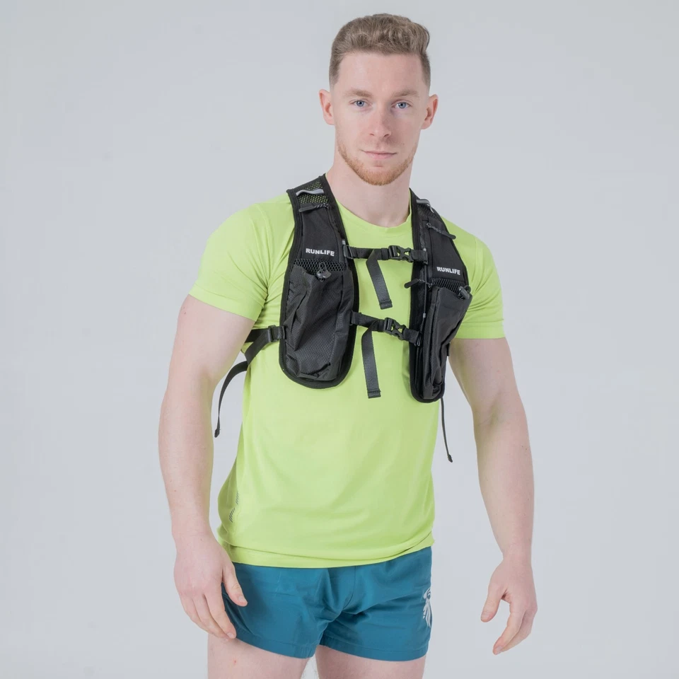 Black Running Vest | Phone Holder | Water Resistant | Unisex - Image 2 of 4