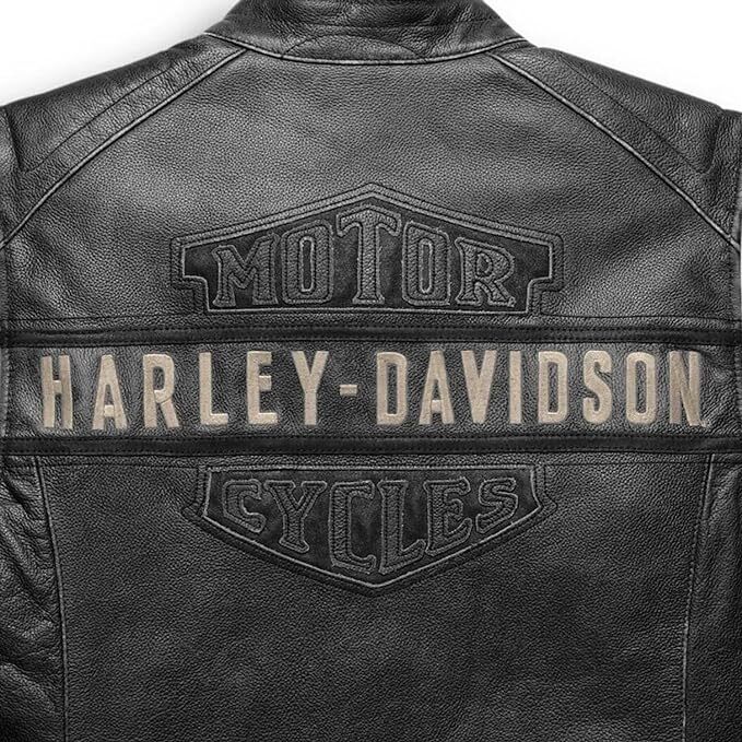 Iconic Harley Davidson Men's Passing Link Leather Biker Vest 100 Real