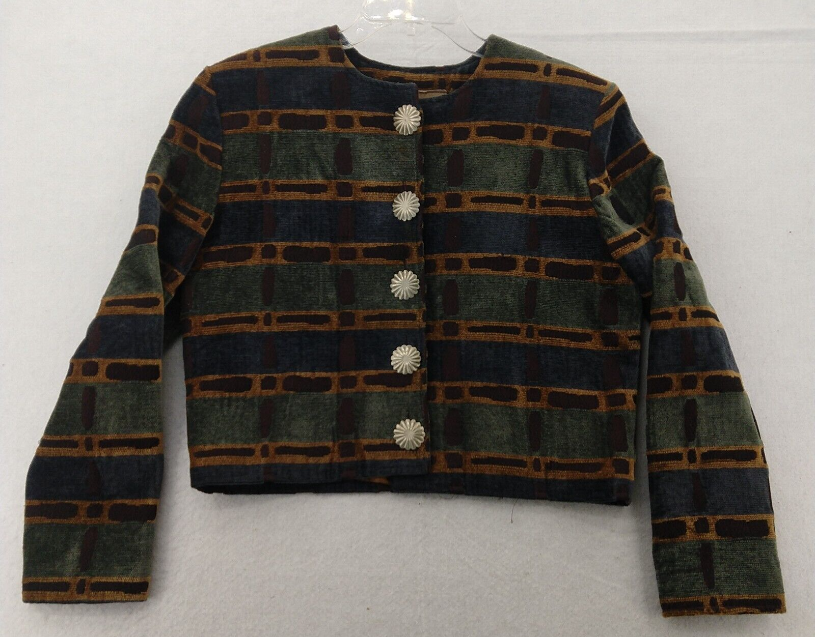 GIACCA PONY VINTAGE DIPINTA CAPPOTTO GRANDE CAPPOTTO BROCCATO PESANTE MADE USA