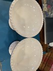 Vintage Jeannette Windsor Pink Milk Glass Pedestal Compote Dish Beaded Rim x 2 — photo 4